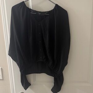 Express Black Button-Up Blouse